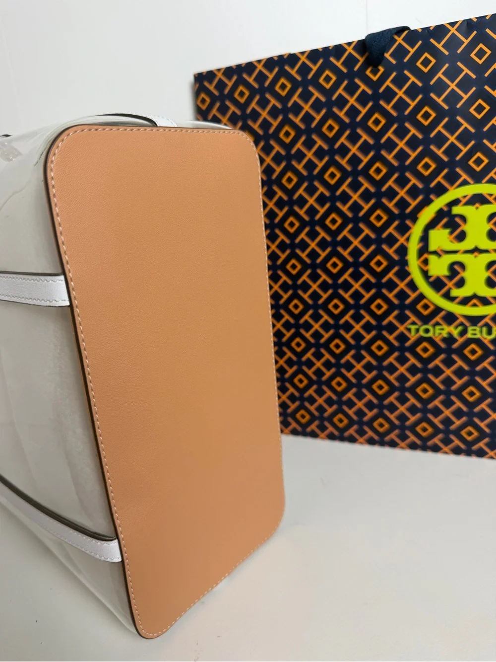 Tory Burch Clear Tote with White Leather Trim